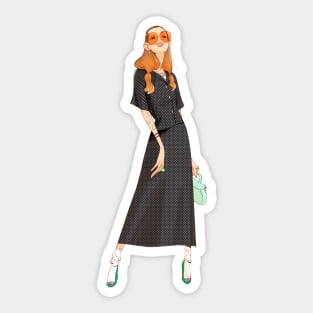 Cool girl with glasses Sticker